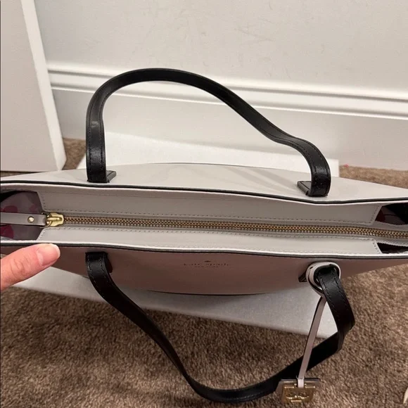 Kate Spade Sawyer Street Large Tote bag gray and black leather - Picture 6 of 9